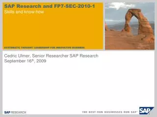 SAP Research and FP7-SEC-2010-1 Skills and know-how