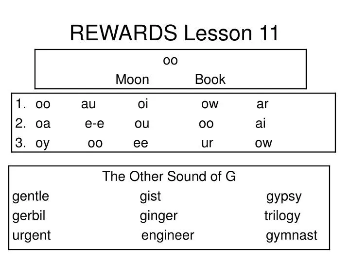 rewards lesson 11