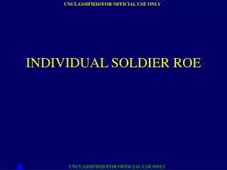 INDIVIDUAL SOLDIER ROE