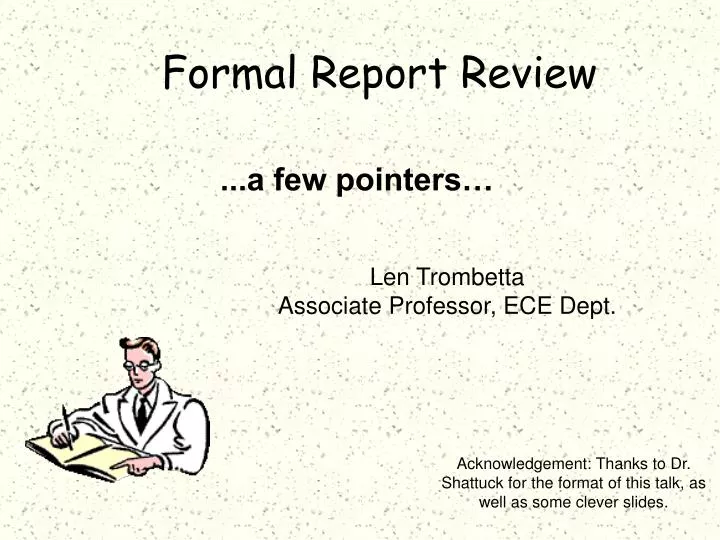 formal report review