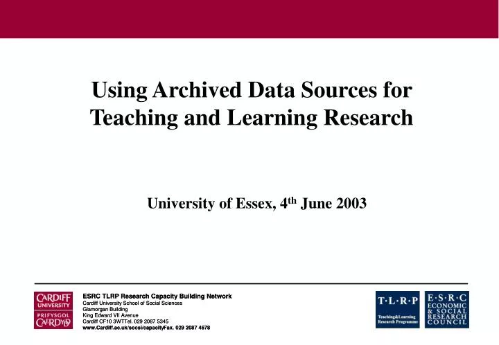 using archived data sources for teaching and learning research