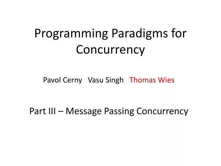 programming paradigms for concurrency