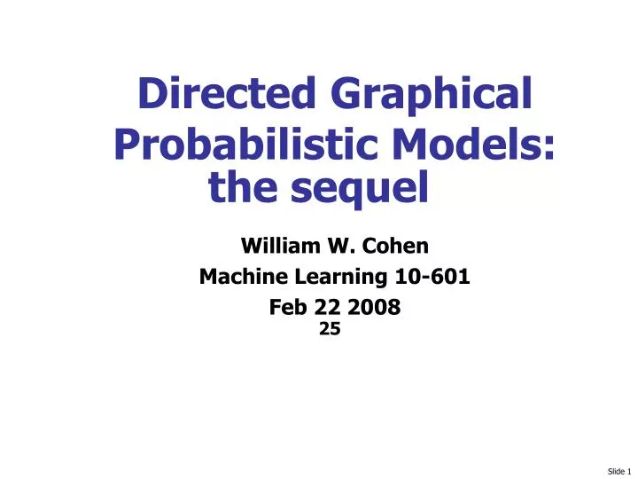 directed graphical probabilistic models