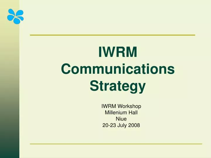 iwrm communications strategy