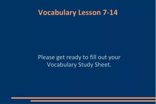 Vocabulary Lesson 7-14