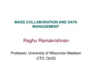 MASS COLLABORATION AND DATA MANAGEMENT