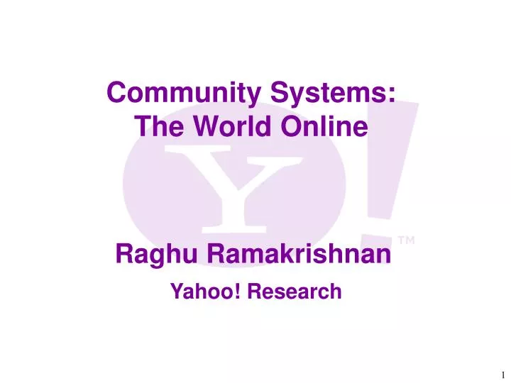 raghu ramakrishnan yahoo research