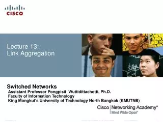 Lecture 13: Link Aggregation