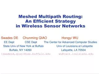 Meshed Multipath Routing: An Efficient Strategy in Wireless Sensor Networks