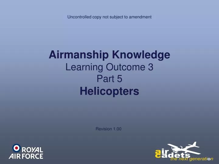airmanship knowledge learning outcome 3 part 5 helicopters