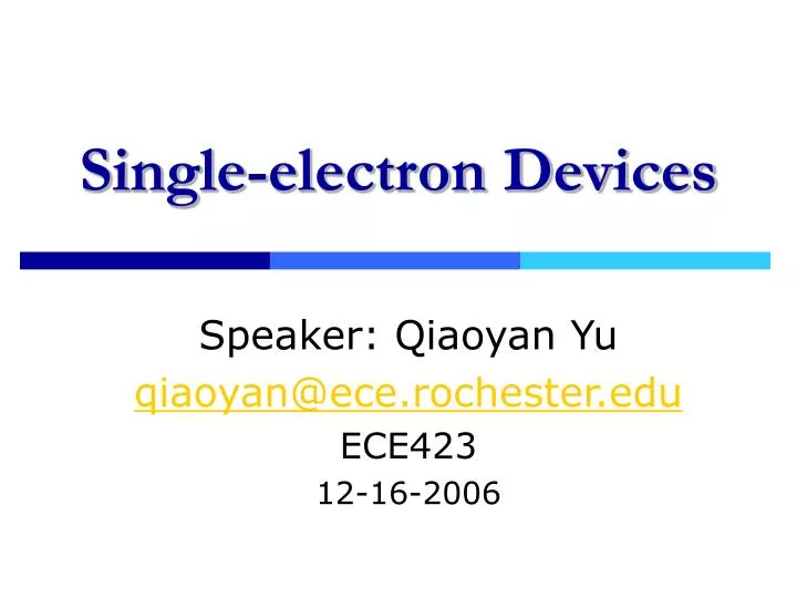 single electron devices