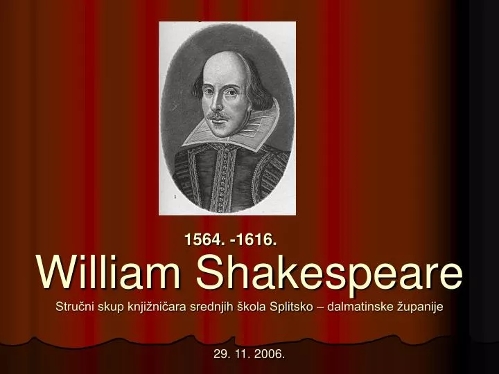 william shakespeare stru ni skup knji ni ara srednjih kola splitsko dalmatinske upanije 29 11 2006