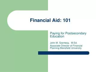 Financial Aid: 101