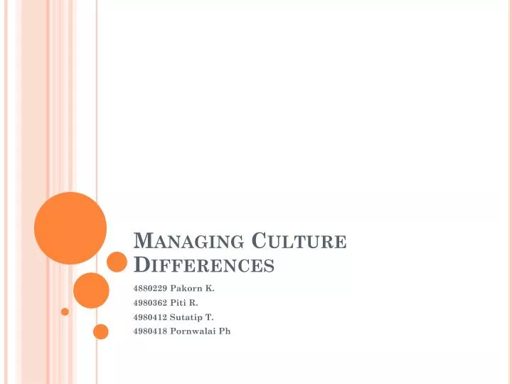 managing culture differences