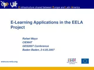 E-Learning Applications in the EELA Project