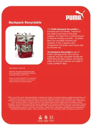 Backpack Recyclable