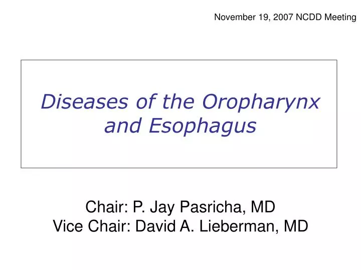 diseases of the oropharynx and esophagus