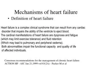 Mechanisms of heart failure