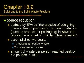 Chapter 18.2 Solutions to the Solid Waste Problem