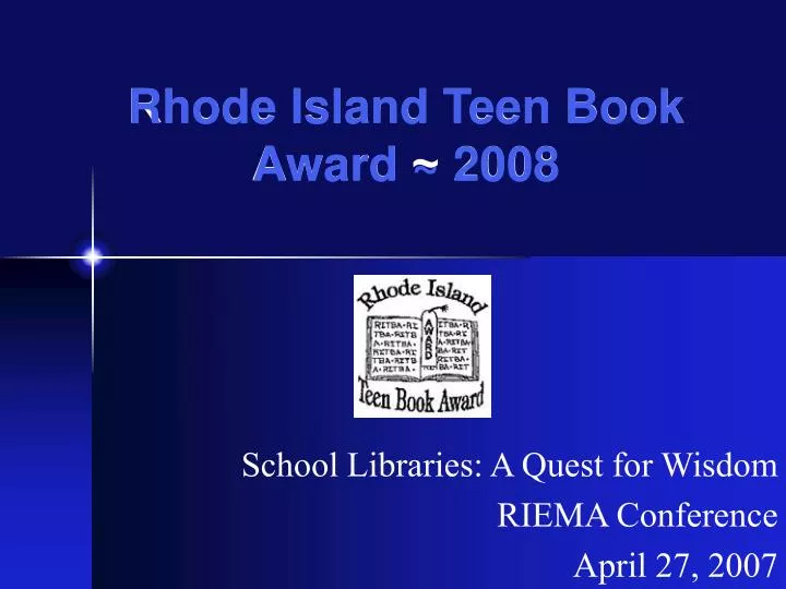 rhode island teen book award 2008