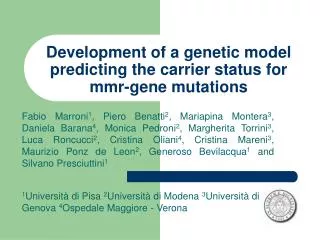 Development of a genetic model predicting the carrier status for mmr-gene mutations