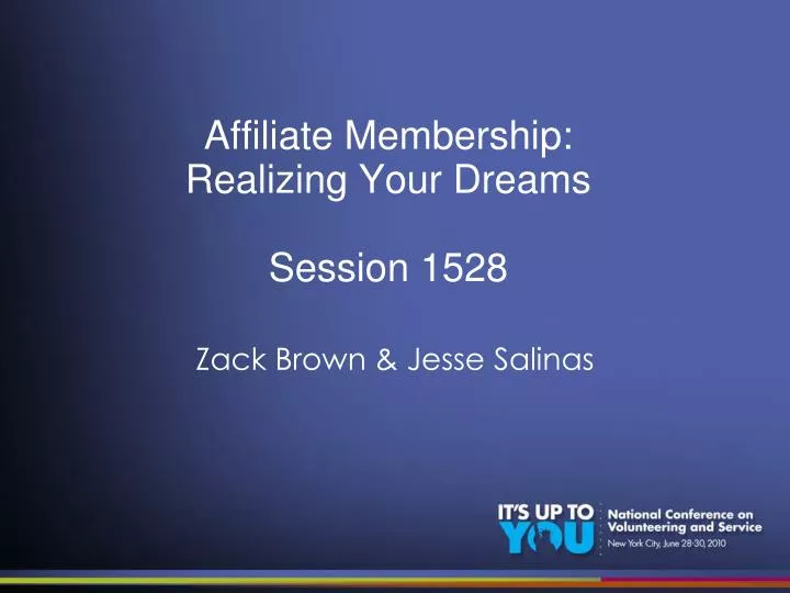 affiliate membership realizing your dreams session 1528