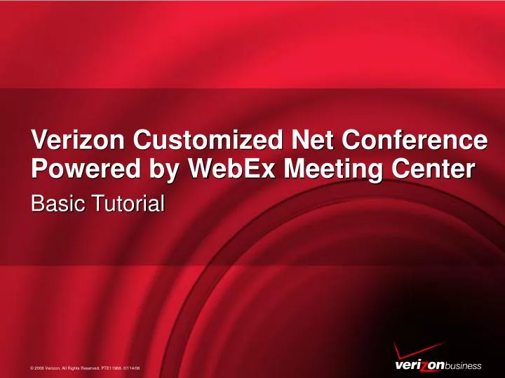 verizon customized net conference powered by webex meeting center