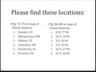 Please find these locations: