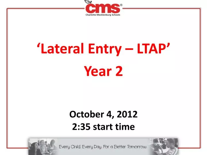 lateral entry ltap year 2
