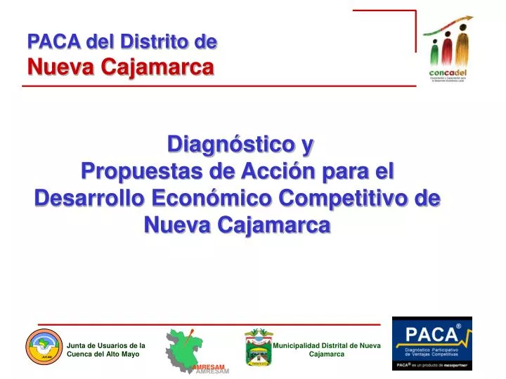 diagn stico y propuestas de acci n para el desarrollo econ mico competitivo de nueva cajamarca