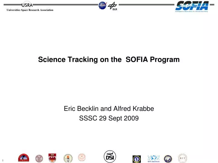science tracking on the sofia program