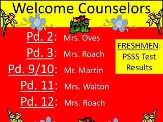 Welcome Counselors