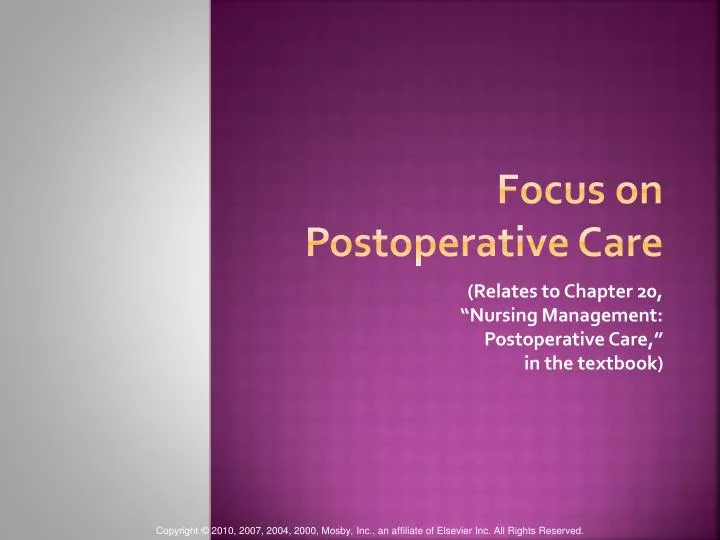 focus on postoperative care