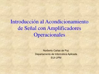 introducci n al acondicionamiento de se al con amplificadores operacionales