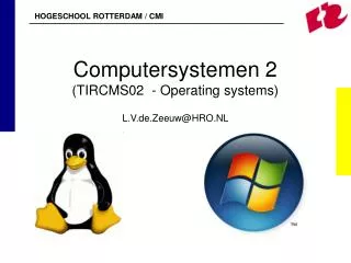 computersystemen 2 tircms02 operating systems l v de zeeuw@hro nl
