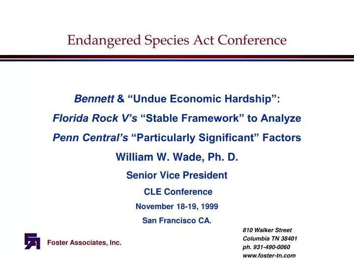 endangered species act conference