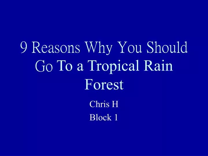 9 reasons why you should go to a tropical rain forest