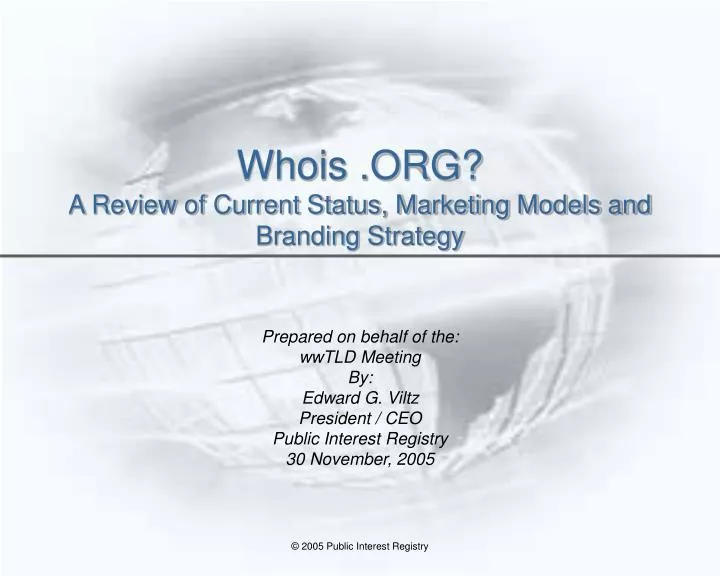whois org a review of current status marketing models and branding strategy
