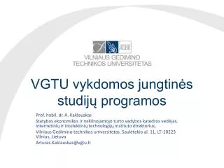 vgtu vykdomos jungtin s studij programos