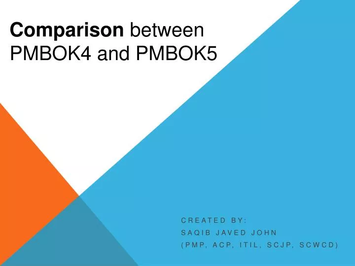 comparison between pmbok4 and pmbok5