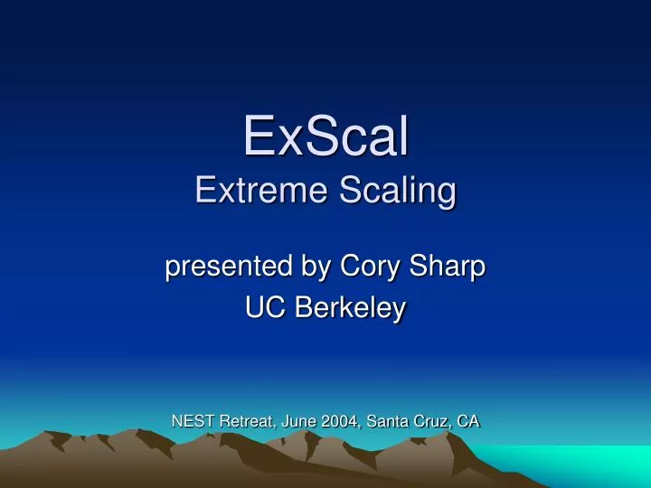 exscal extreme scaling