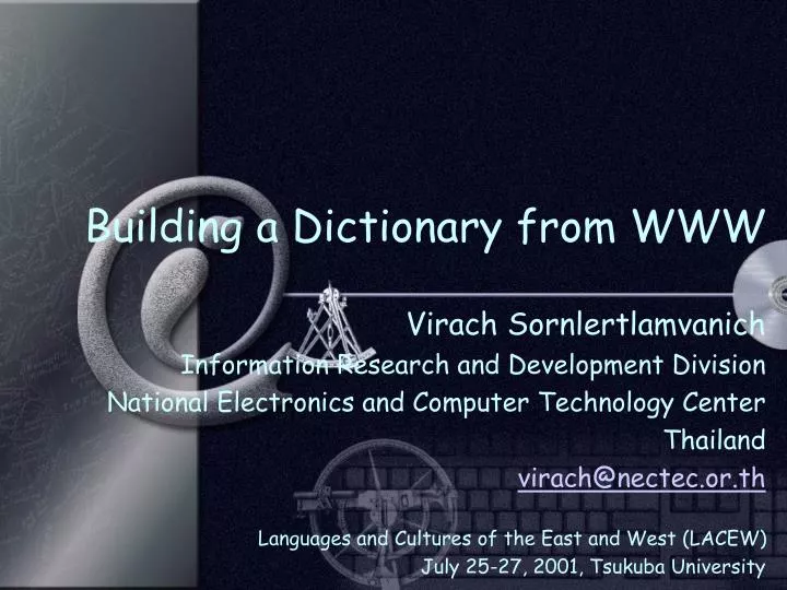 building a dictionary from www