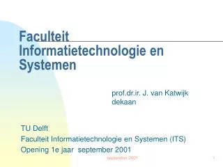faculteit informatietechnologie en systemen