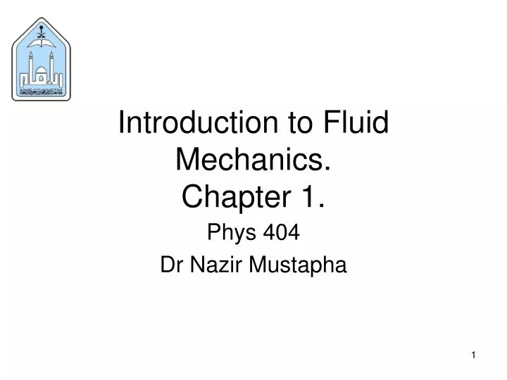 introduction to fluid mechanics chapter 1
