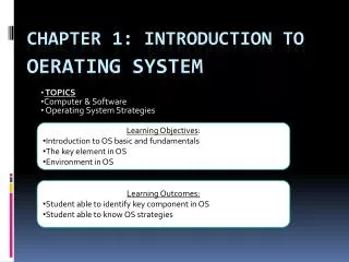 Chapter 1: Introduction to oerating system