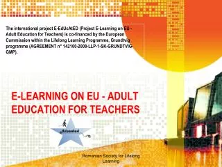 E-LEARNING ON EU - ADULT EDUCATION FOR TEACHERS