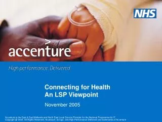 Connecting for Health An LSP Viewpoint