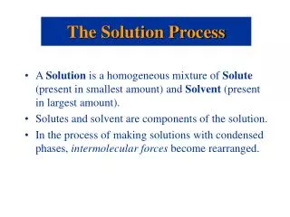 The Solution Process