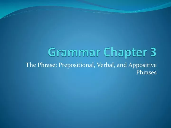 grammar chapter 3
