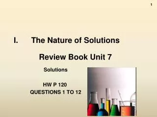 The Nature of Solutions Review Book Unit 7